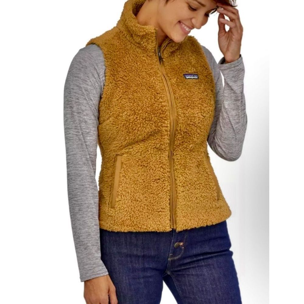Patagonia Women’s Los Gato Fleece Vest Teddy Style Nest Brown size S